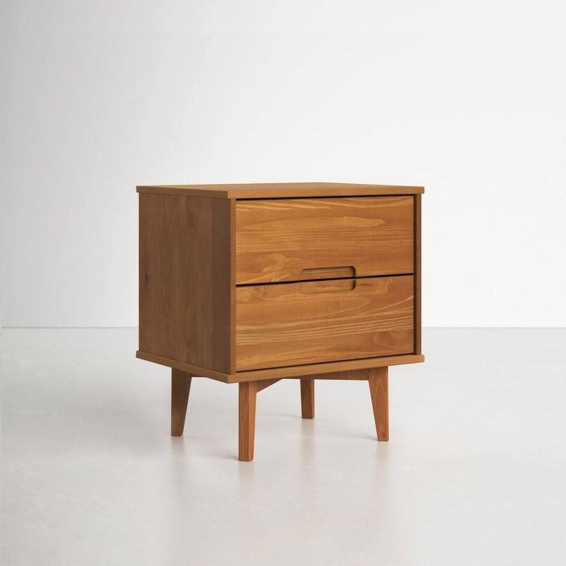 Mid Century Two Drawer Nightstand