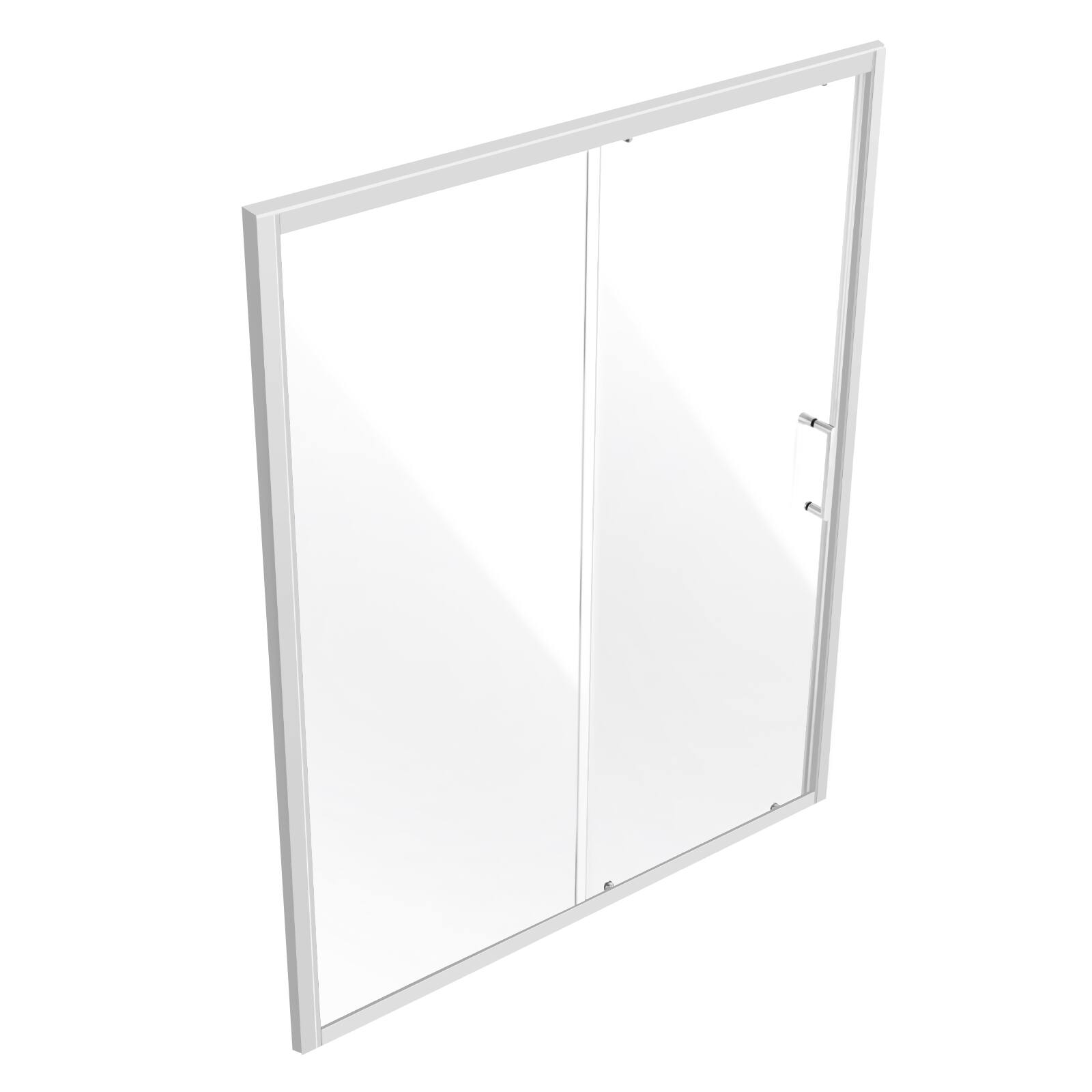 Alt View 5. VEVOR - Semi-frameless Shower Door, 57.7-59 W x 70 H in, Shower Sliding Glass Door with 1/4 in(6mm) Clear Tempered Glass - White.