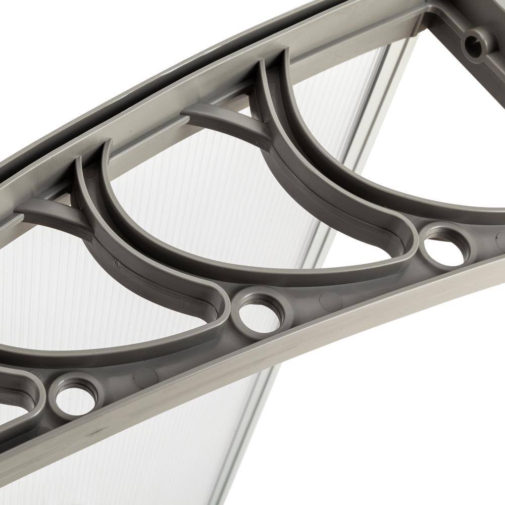 Left. Winado - 40"x120" Window Awning Canopy, Polycarbonate Front Door Patio Cover for UV, Rain, Snow & Sunlight Protection.