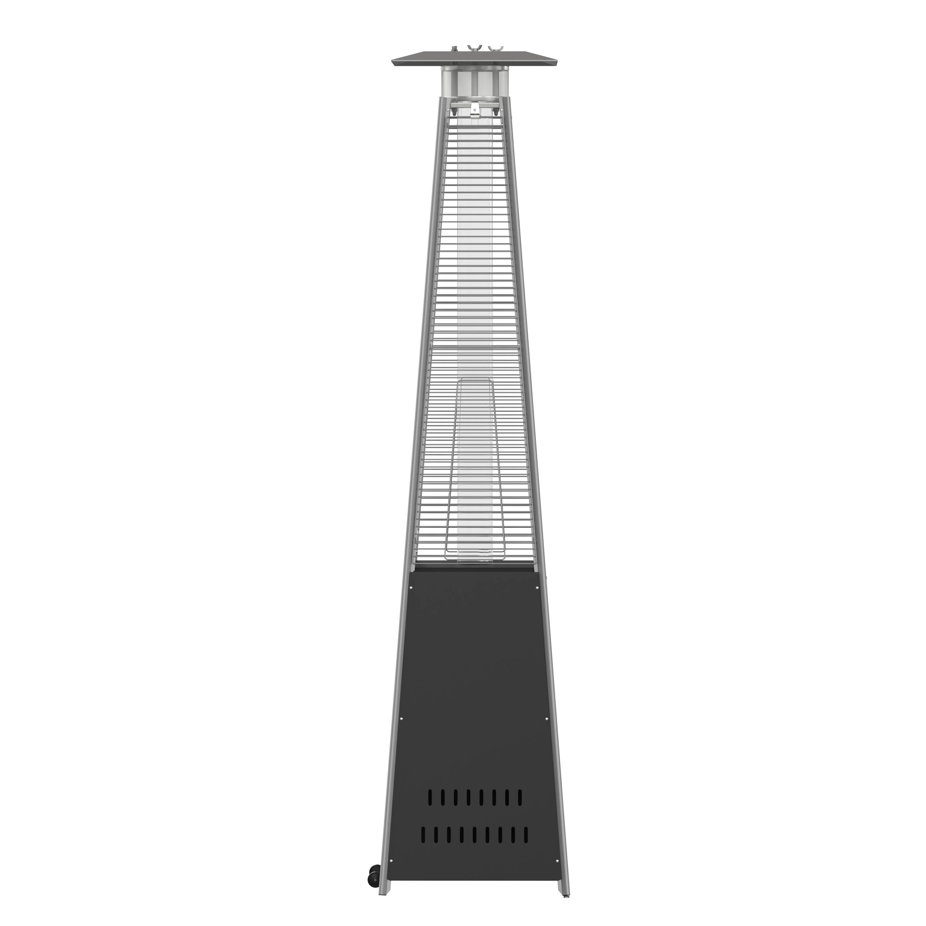Alt View 7. Emma + Oliver - Outdoor Patio Heater - 7.5 Feet Round Steel Patio Heater - 42,000 BTU's - Black.