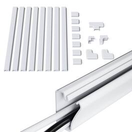 ECHOGEAR - Cable Raceway Kit - 10' of Peel & Stick Channel & Connectors for Customizable Cord Management - White