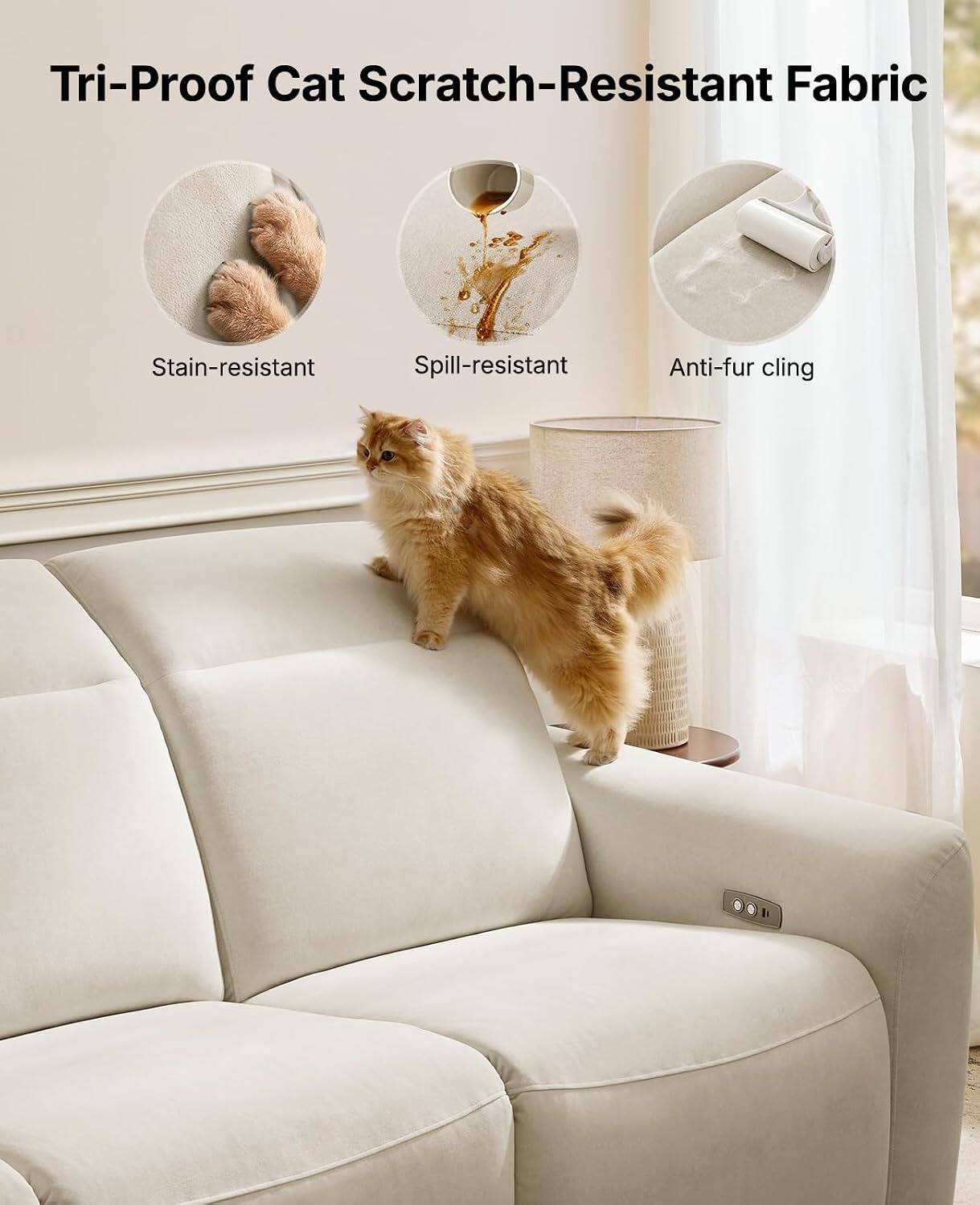 Tri-Proof Cat Scratch-Resistant Fabric

- Stain-resistant
- Spill-resistant
- Anti-fur cling