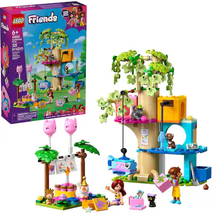 TtendS | MATES SERIES ALINE Friends LEGO Friends - 6+ 42666 Cat Birthday Party 321 pcs/pzs Butuing To - - - - - - WARNING: CHOKING HAZARD - Keep out of reach of children. - - - - - - TRRT 1 STWOA - OhRo y -2 5 DAr