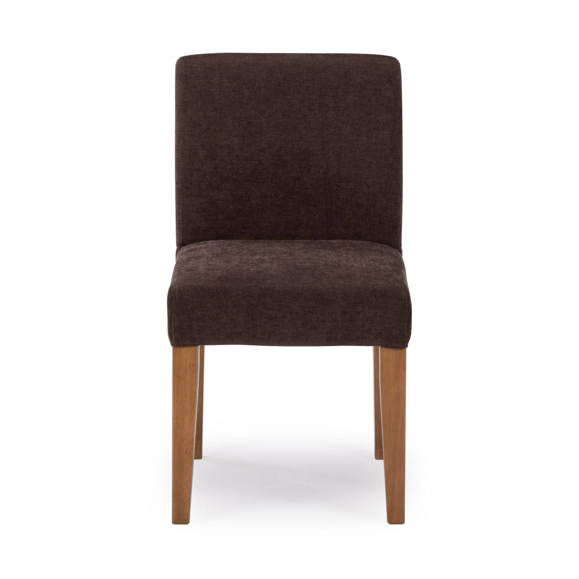 Alt View 7. Plank+Beam - Chesnee Dining Chair with Short Slipcover, Chocolate MB2405-09 (2 Pack) - Chocolate.