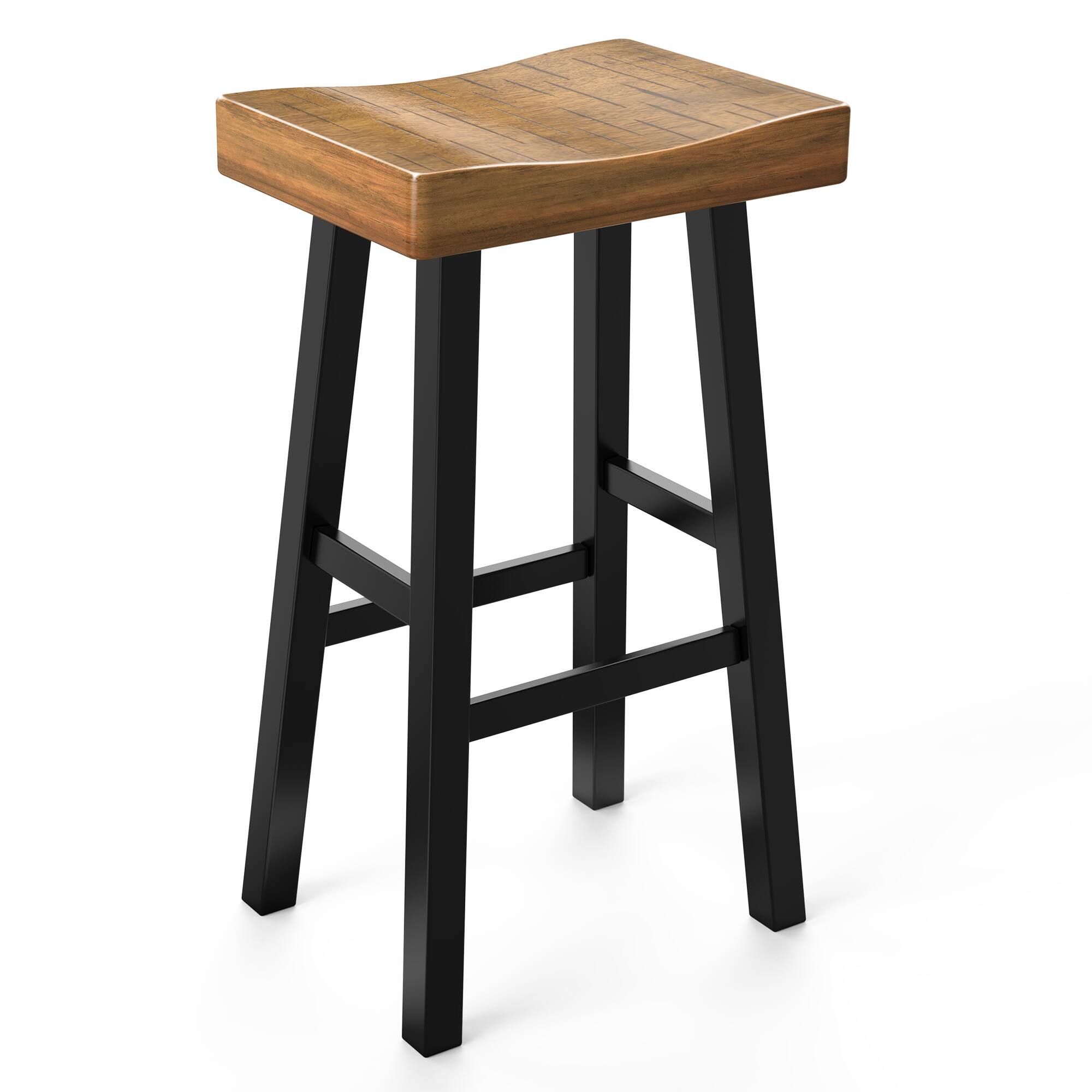 Alt View 2. Vaczon - 2-Piece Counter Height Bar Stools, Barstools for Kitchen Island Counter, Solid Wood Frame - Black.