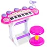 Best Choice Products - 37-Key Kids Electronic Piano Keyboard w/ Multiple Sounds, Lights Microphone, Stool - Pink