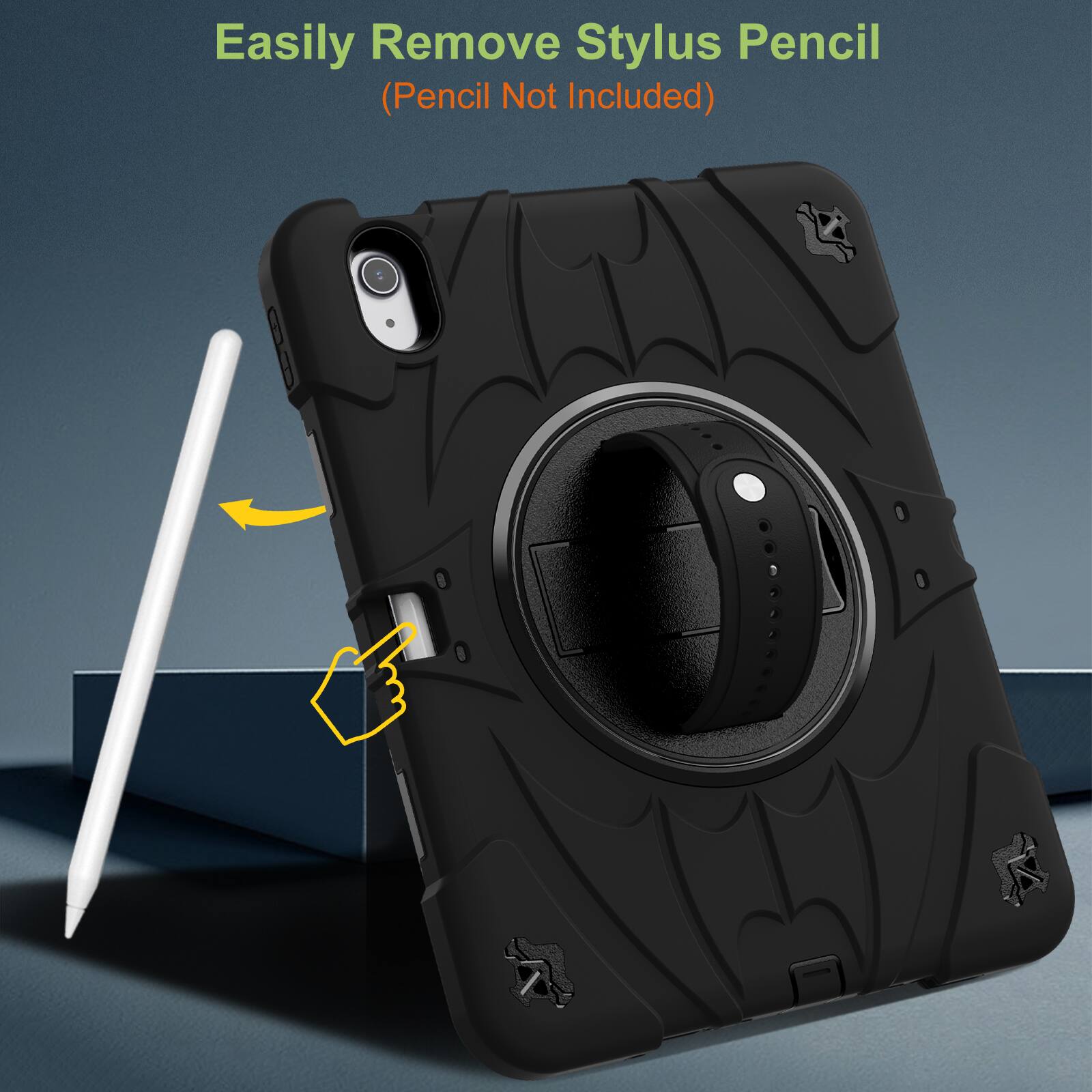 Easily Remove Stylus Pencil  
(Pencil Not Included)
