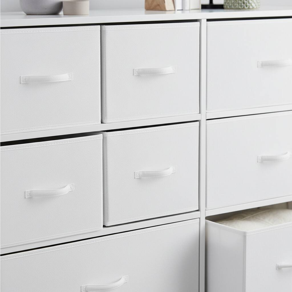 Alt View 6. AOITUN - 9 Drawers Dresser for Bedroom, Tall Fabric Closet Chests Organizer Tower Furniture with Wooden Top Metal Frame - White.