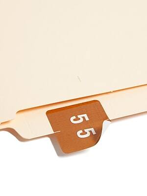 Alt View 1. Smead - DCC Labels File Folder Label, 5, Brown, 250 Labels/Pack - Brown.