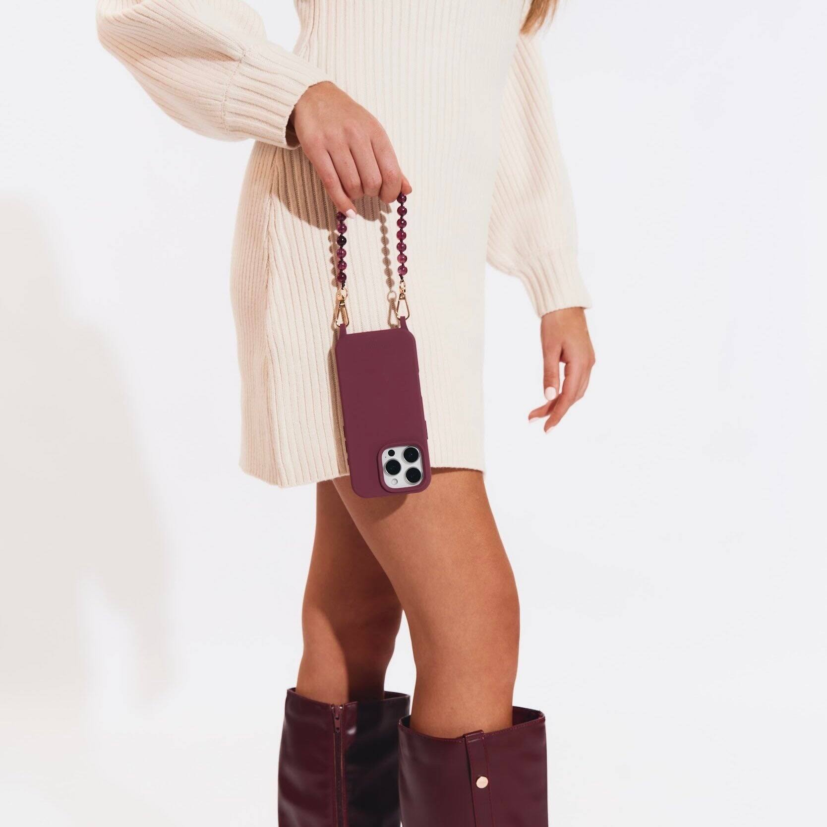 Alt View 2. Cordée Cases - Scarlett Phone Wristlet Set - Burgundy.