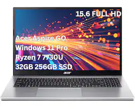 Acer - Upgraded - Aspire Go 15 – 15.6" FHD Laptop–AMD Ryzen 7 7730U–AMD Radeon Graphics - 32GB DDR4 – 256GB PCIe Storage- Windows 11 Pro - Silver