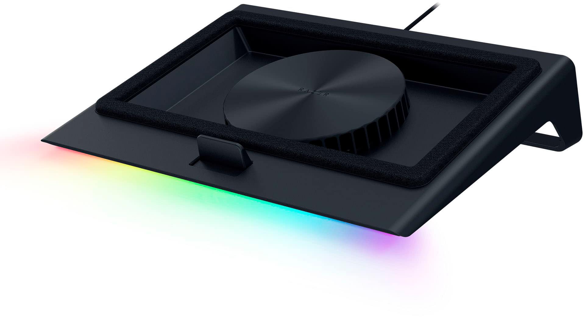 Razer - Laptop Cooling Pad with Intelligent Fan Control and Chroma RGB for Laptops 14" to 18" - Black - Front_Zoom