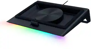 Front. Razer - Laptop Cooling Pad with Intelligent Fan Control and Chroma RGB for Laptops 14 Inches to 18 Inches - Black.
