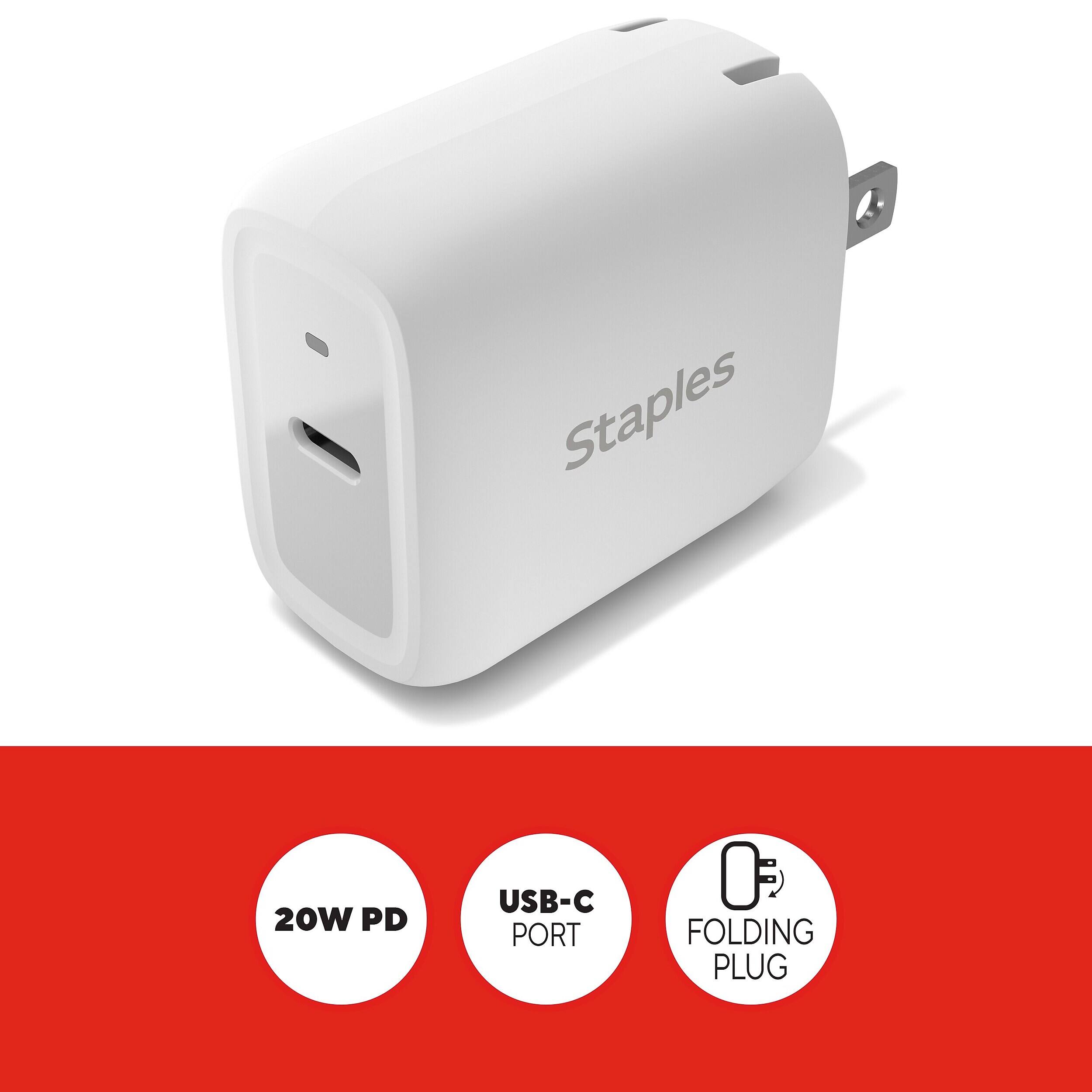 Staples  
20W PD  
USB-C PORT  
FOLDING PLUG