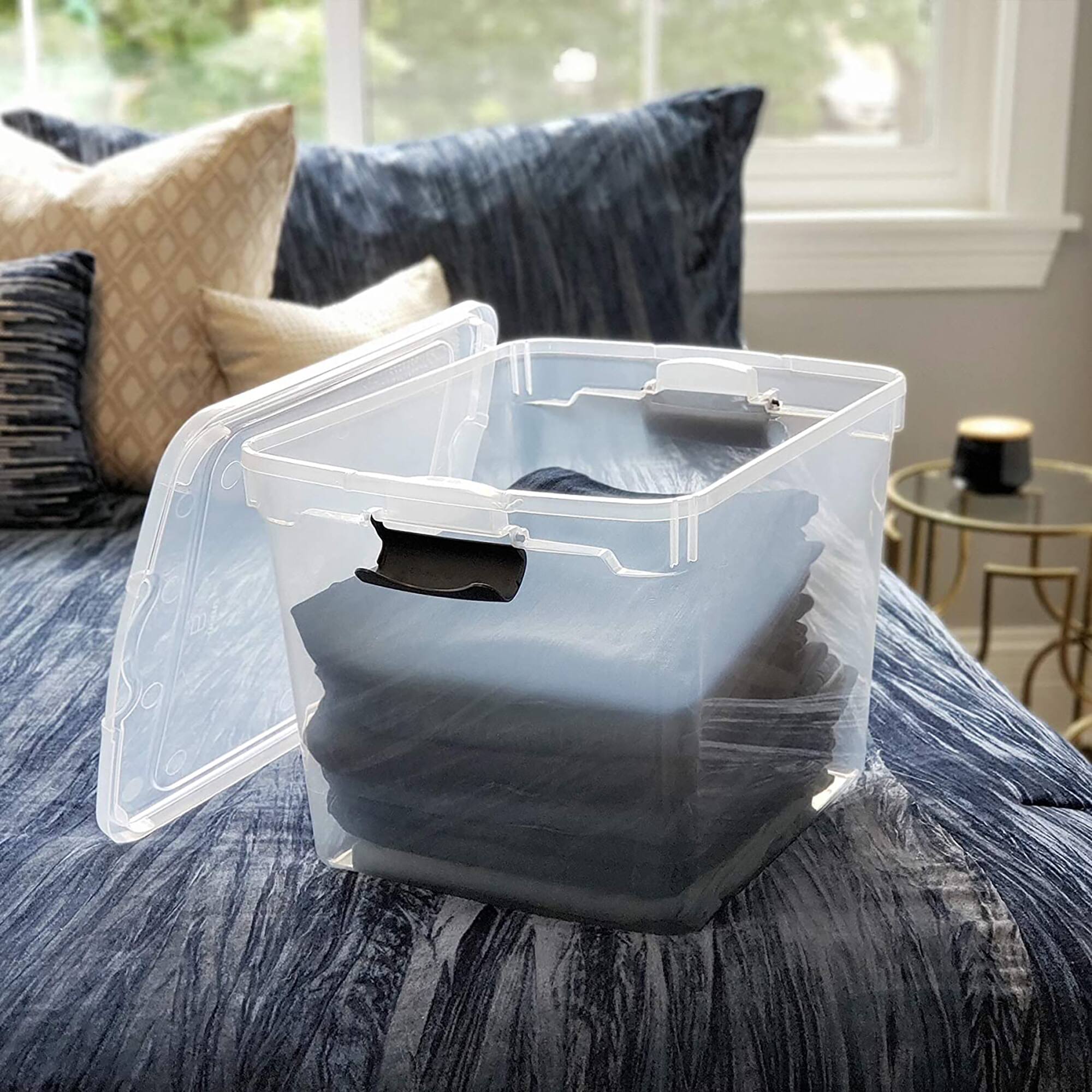 Alt View 7. Homz - Homz Secure Latch Large Clear Stackable Storage Container Bin, 31 Quart (8 Pack).