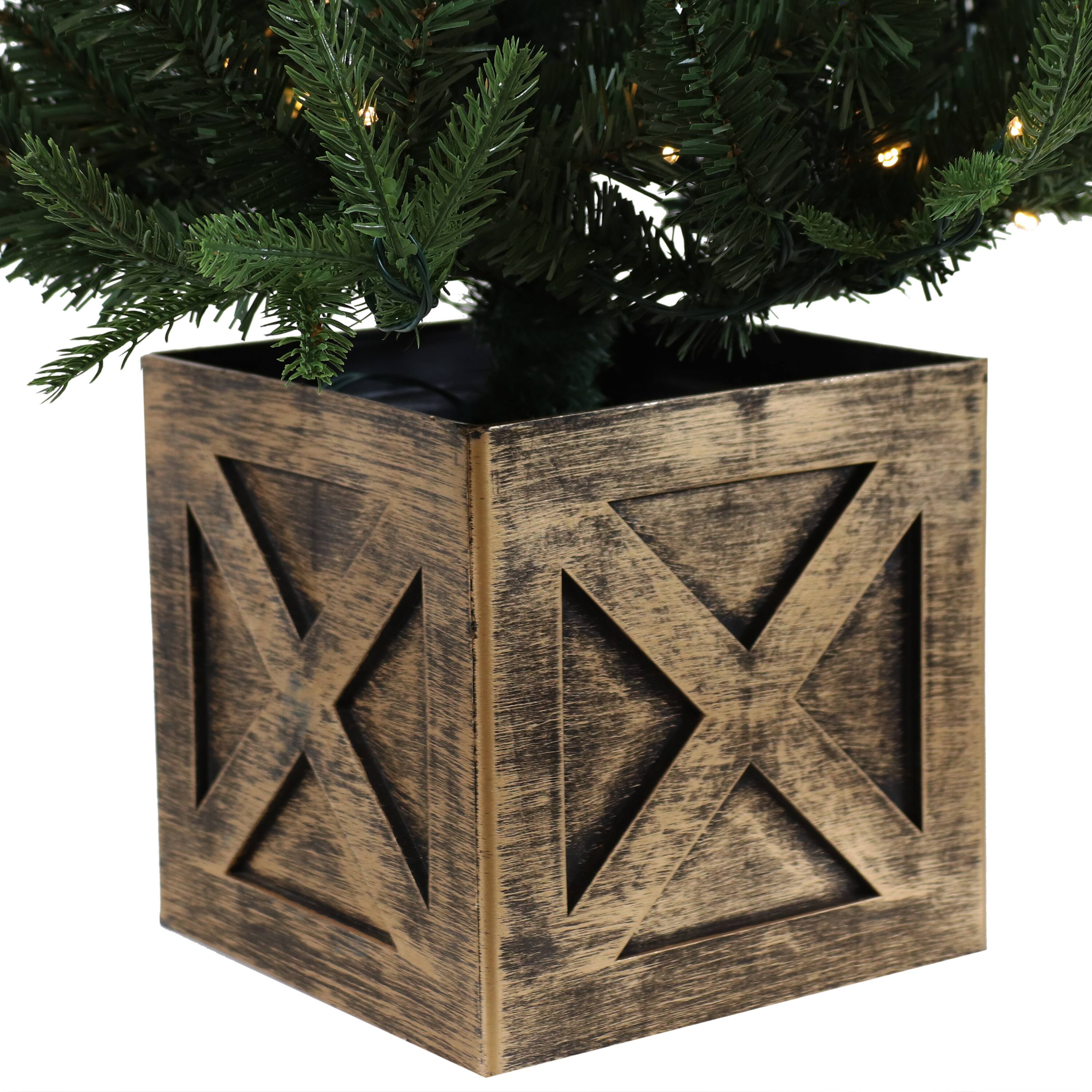 Alt View 8. Sunnydaze - Farmhouse Indoor Pre-Lit Artificial Christmas Tree - 3 ft - Green.