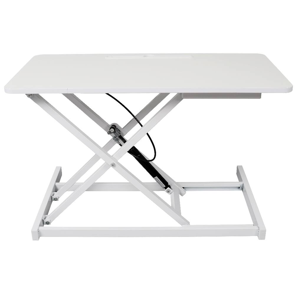 Alt View 4. Loheer - Loheer Standing Desk Converter White Adjustable Sit to Stand Workstation with Keyboard Tray Gas Spring Laptop Desk Riser - White.