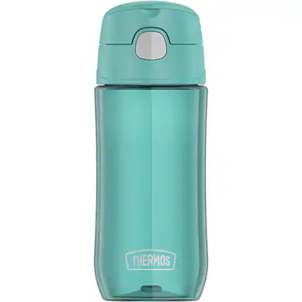 Front. Thermos - Thermos 16 oz. Kid's Funtainer Plastic Water Bottle w/ Spout Lid - Aqua - Aqua.