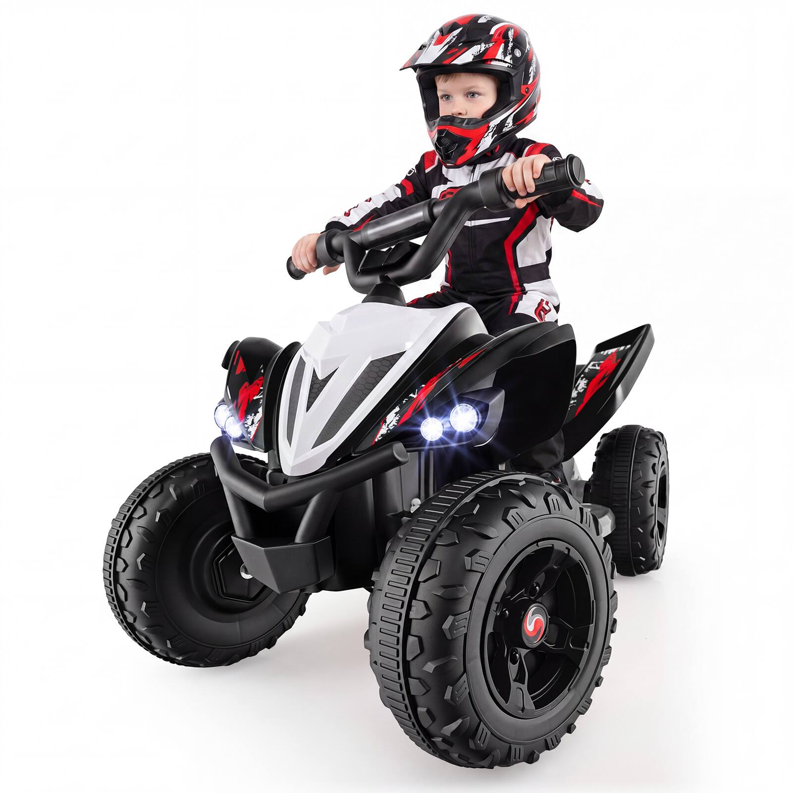 Alt View 7. Costway - Costway 12V Quad 4 Wheeler Ride on Toy with Music, Light, USB Port, Wireless Connection - Black.