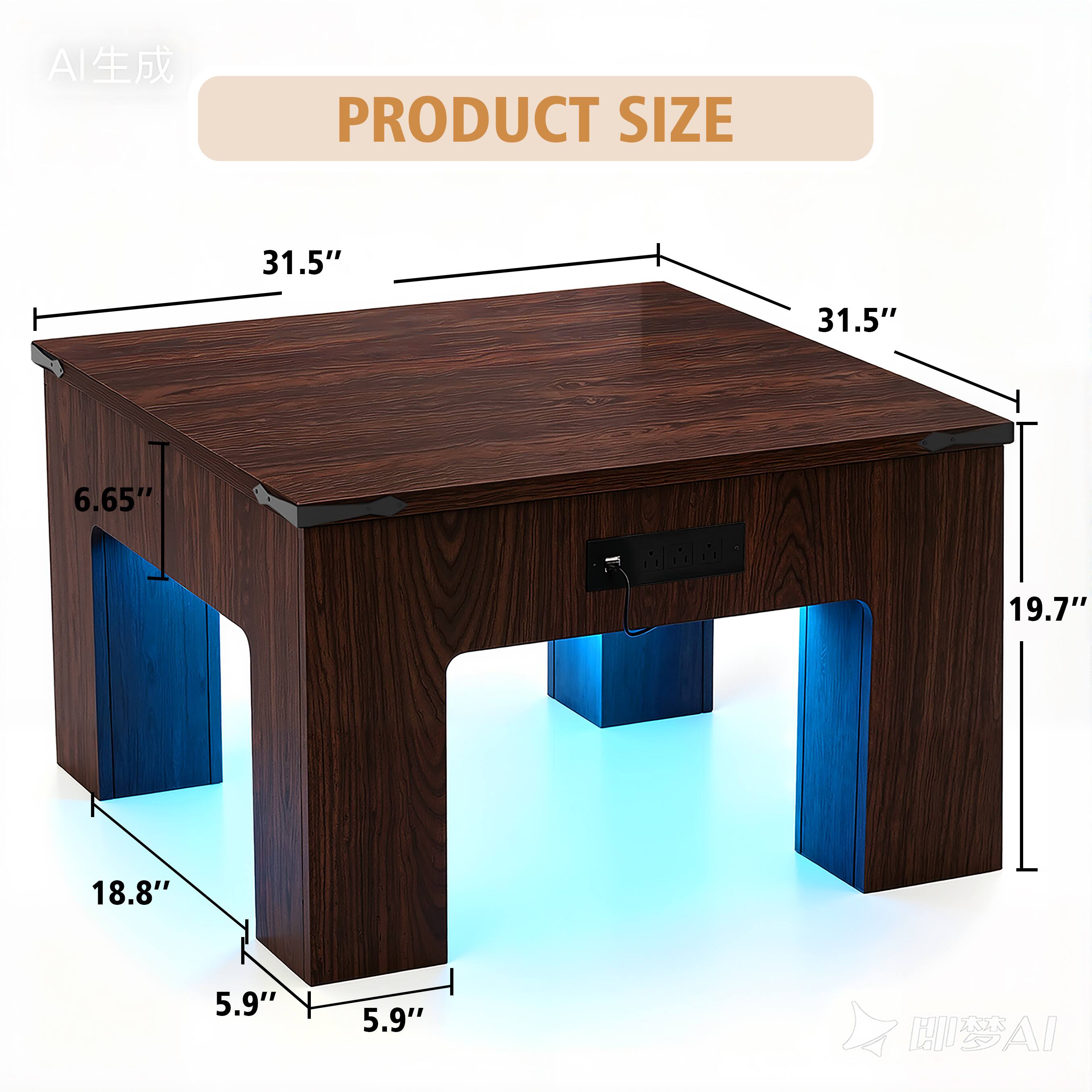 AI PRODUCT SIZE 31.5" x 31.5" x 6.65" x 19.7" x 18.8" x 5.9"