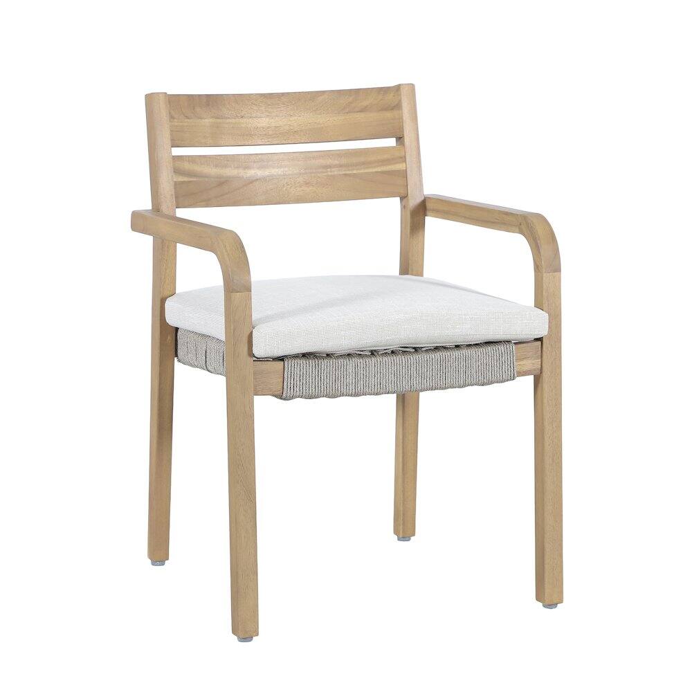 Back. New Classic Furniture - Arden Wood Patio Dining Chair in Natural (Set of 2) - Natural/Brown.