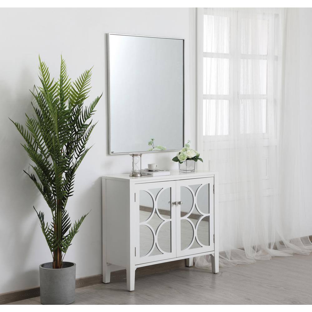 Alt View 7. Elegant Decor - Metal frame rectangle mirror 30 inch in silver - Silver.