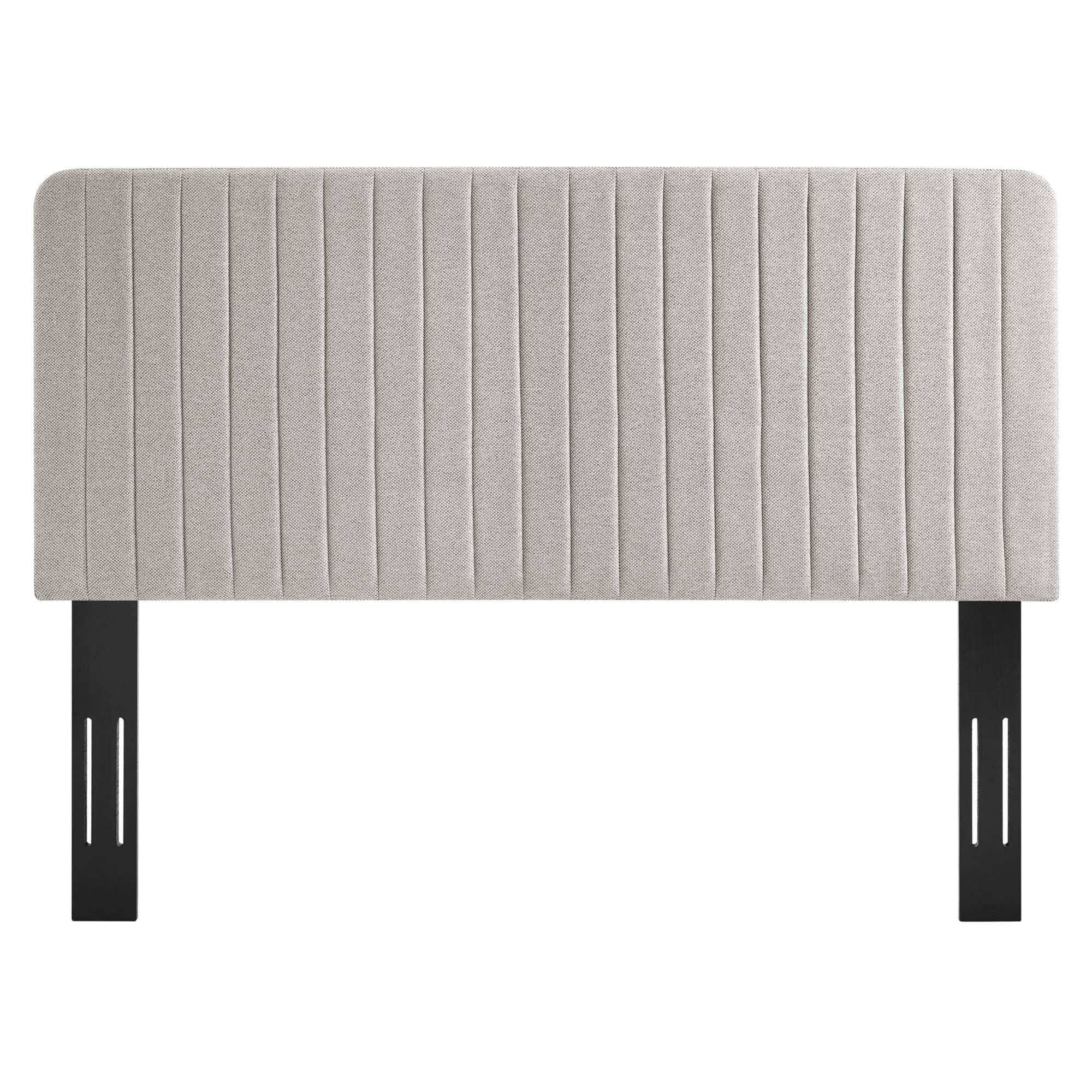 Alt View 2. Modway - Milenna Channel Tufted Upholstered Fabric King/California King Headboard by Modway - Oatmeal.