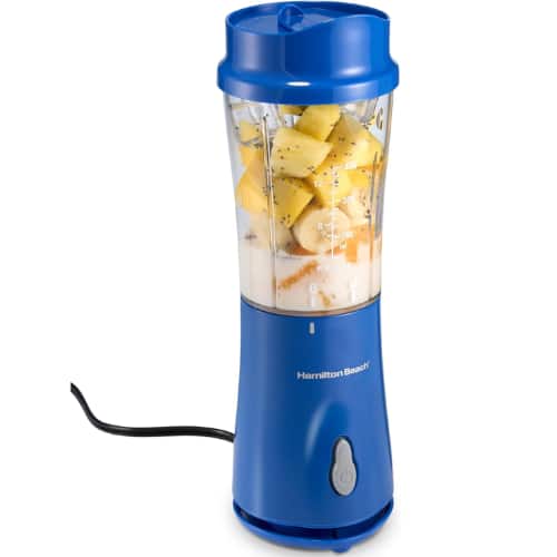 Hamilton Beach - Portable Personal Blender for Shakes & Smoothies, 14oz BPA-Free Travel Cup, Stainless Steel Blades - Blue