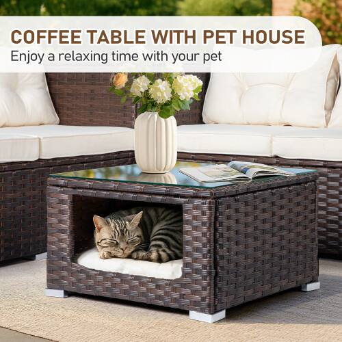COFFEE TABLE WITH PET HOUSE  
Enjoy a relaxing time with your pet