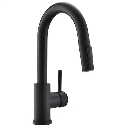 Front. Boyel Living - Matte Black Single Handle Pull Down Bar Faucet with Water Supply Hoses and Ceramic Disc Cartridge - Matte Black.