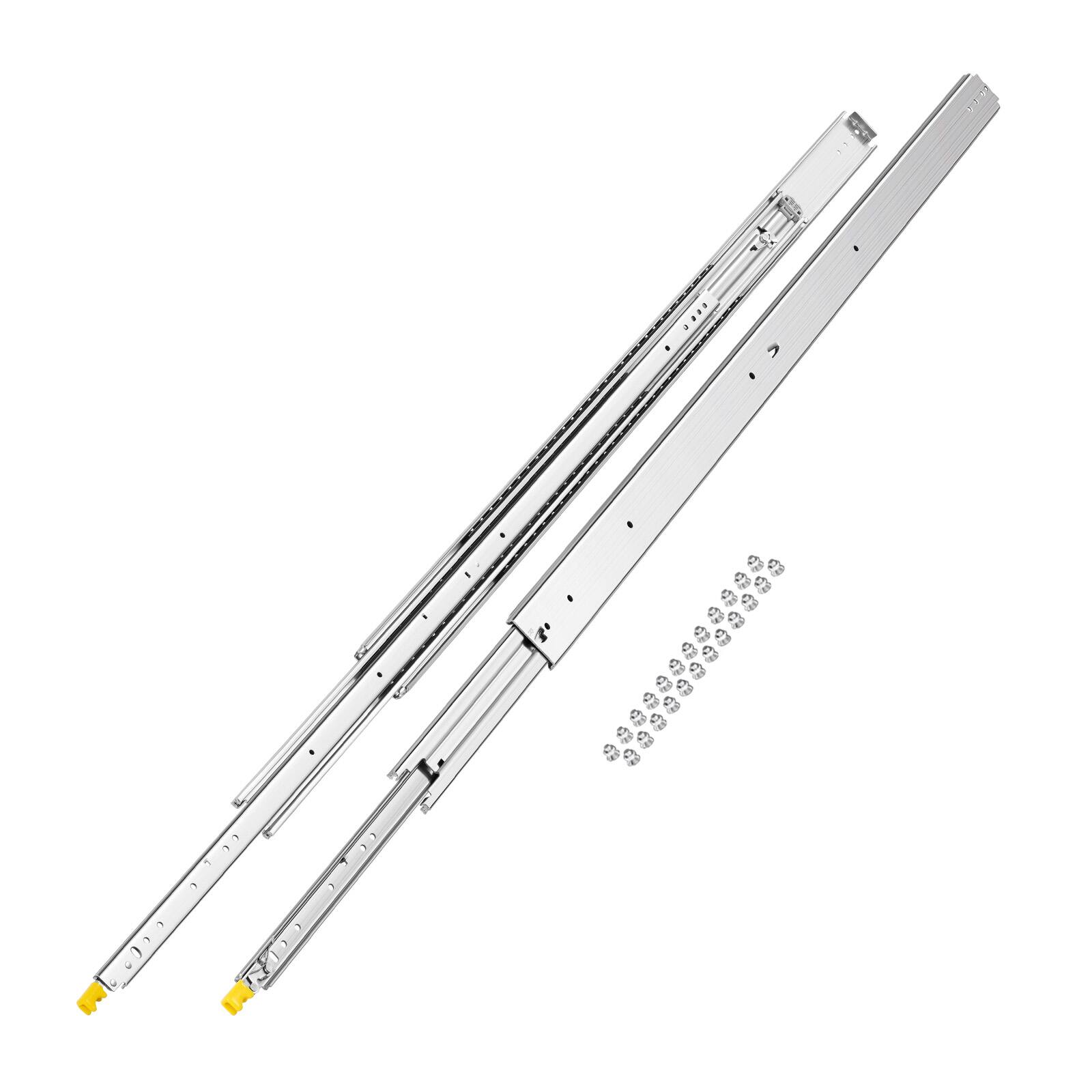 Alt View 5. VEVOR - 1 Pair Full Extension Drawer Slides 18 20 22 28 30 32 36 38 40 44 48 52 56 60 in, 500 lbs Load Capacity Locking Drawer - Silver.