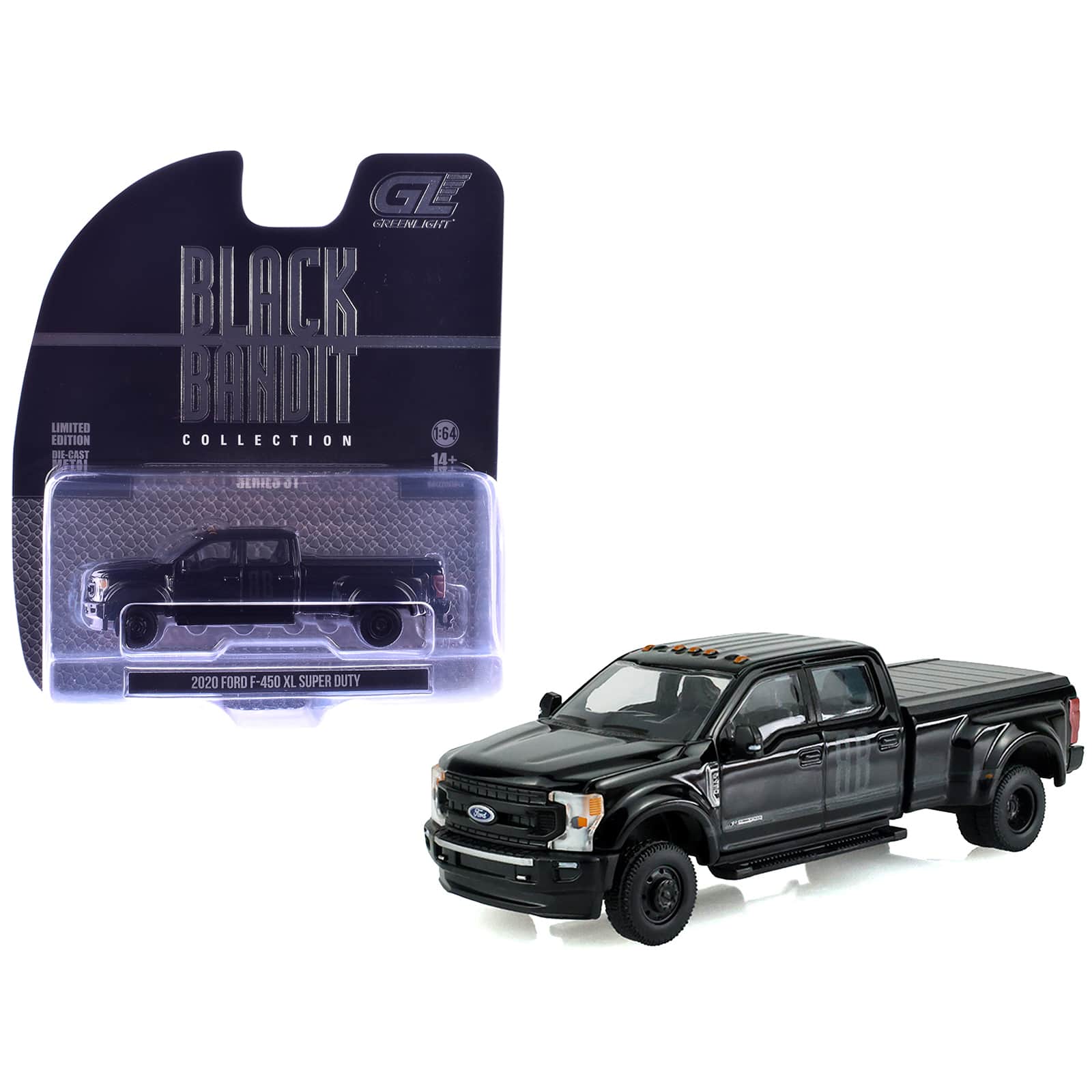 "2020 Ford F-450 XL Super Duty Pickup Truck Black ""Black Bandit"" Series 31 1/64 Diecast Model Car by Greenlight" price history on PriceWatchPro