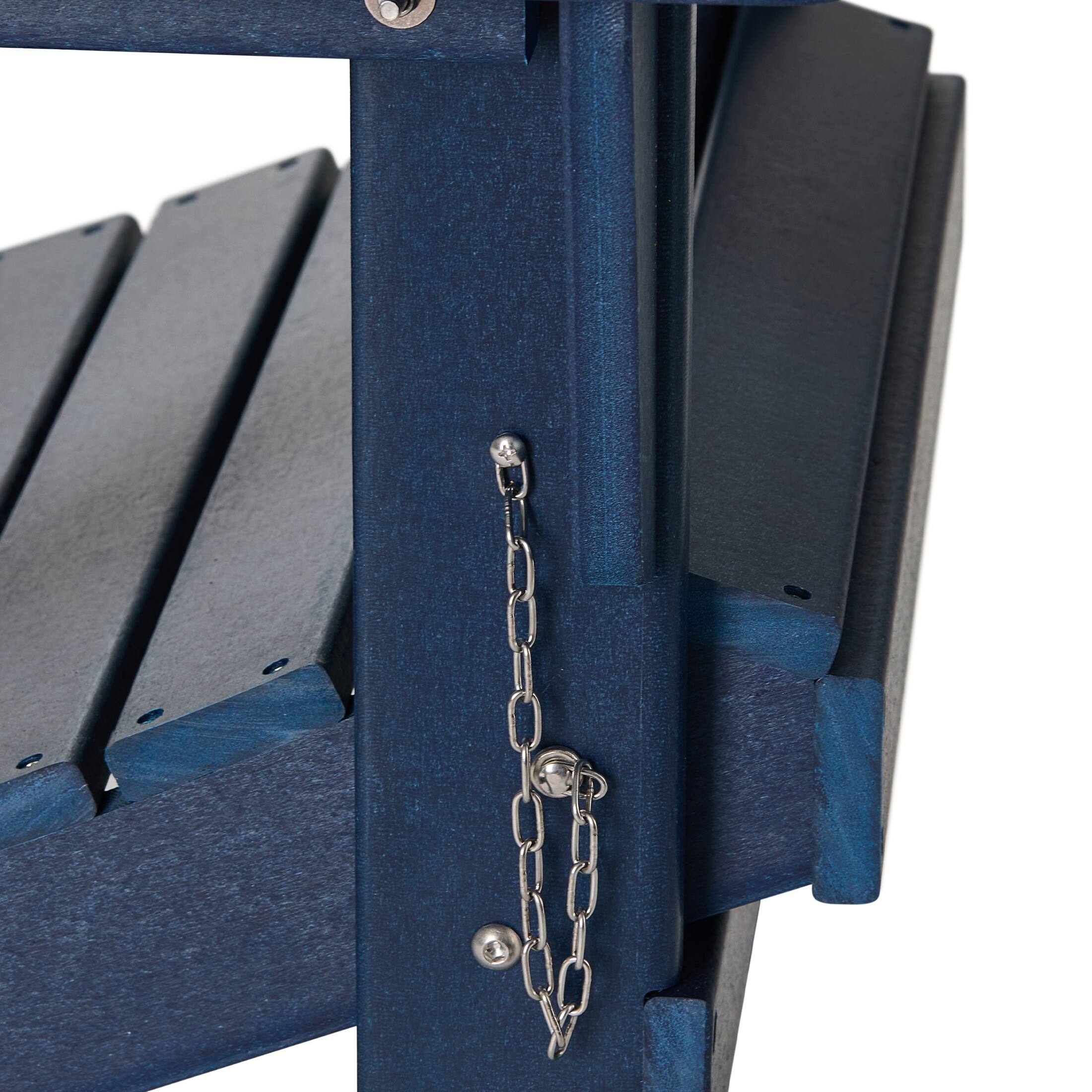 Alt View 6. WestinTrends - WestinTrends Malibu Outdoor HDPE Folding Poly Adirondack Chairs (Set of 4) - Navy Blue.