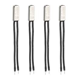 Unique Bargains - 4pcs KSD9700 Thermostat 45C Normally Open N.O Temperature Switch 250V 5A Thermal Protector Metal - Silver Black