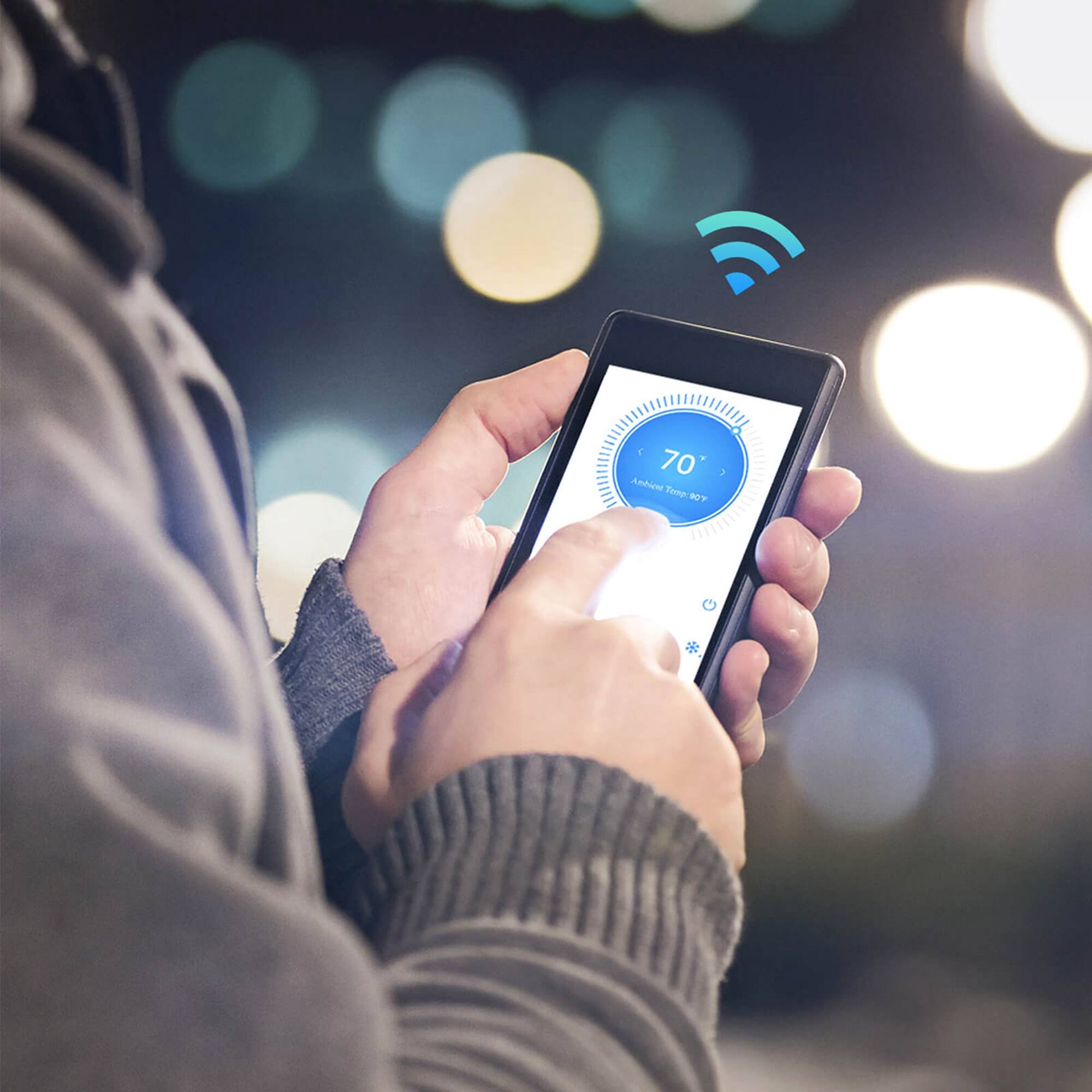 The text on the image reads "70°F 70% Humidity".