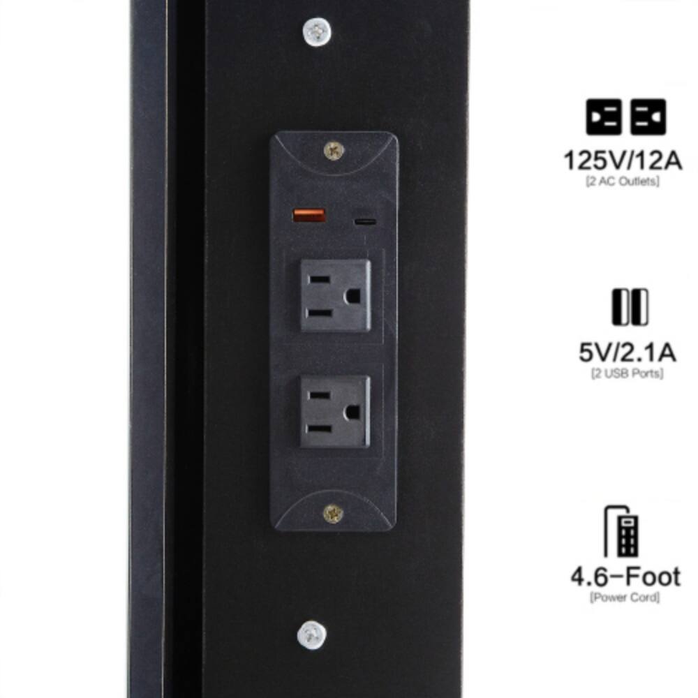 125V/12A (2 AC Outlets) 5V/2.1A (2 USB Ports) 4.6-Foot (Power Cord)