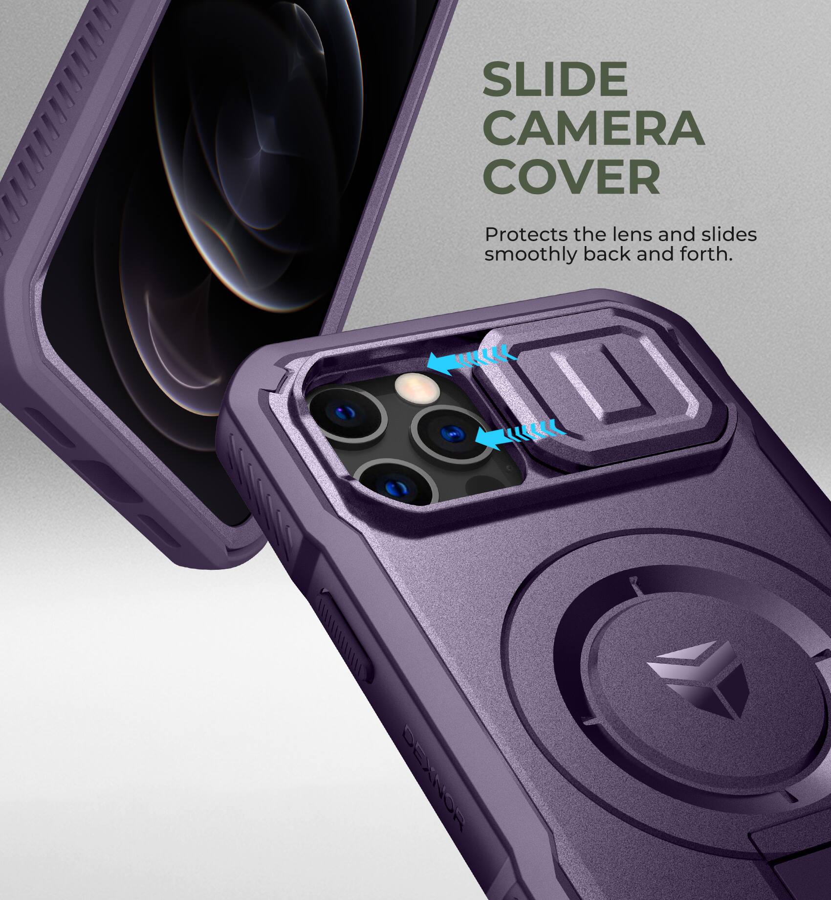 SLIDE CAMERA COVER
Protects the lens and slides smoothly back and forth.
DEXNOR