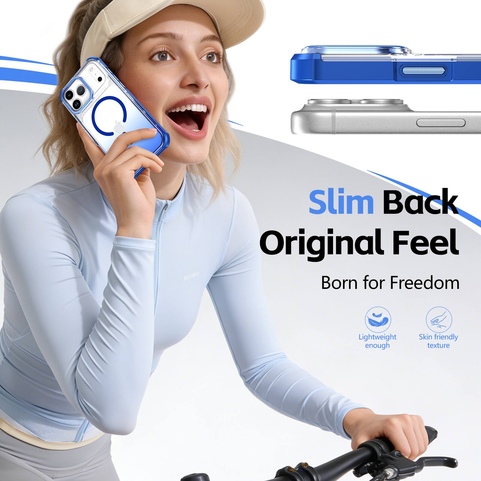 Slim Back Original Feel  
Born for Freedom  
Lightweight enough  
Skin friendly texture