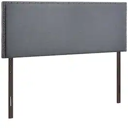 Region Nailhead Upholstered Queen Headboard by Modway - Black