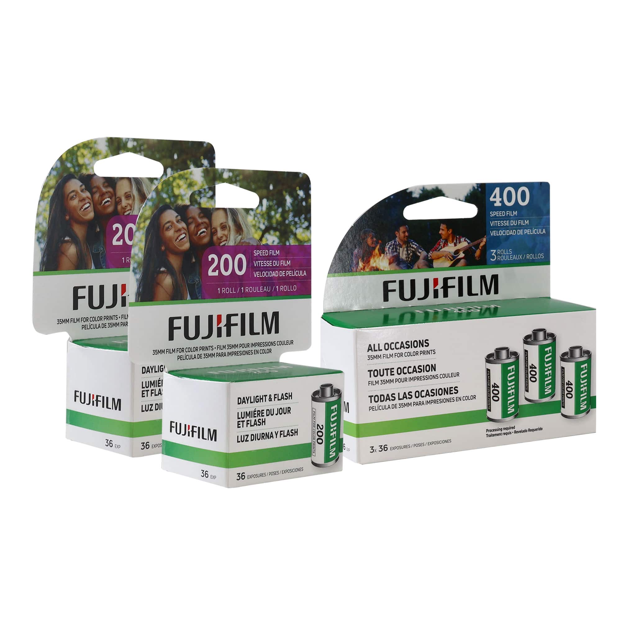 Fujifilm - 400 Color Negative 35mm Film, 3 Pack + 2x 200 Color Negative 35mm Film - Multi