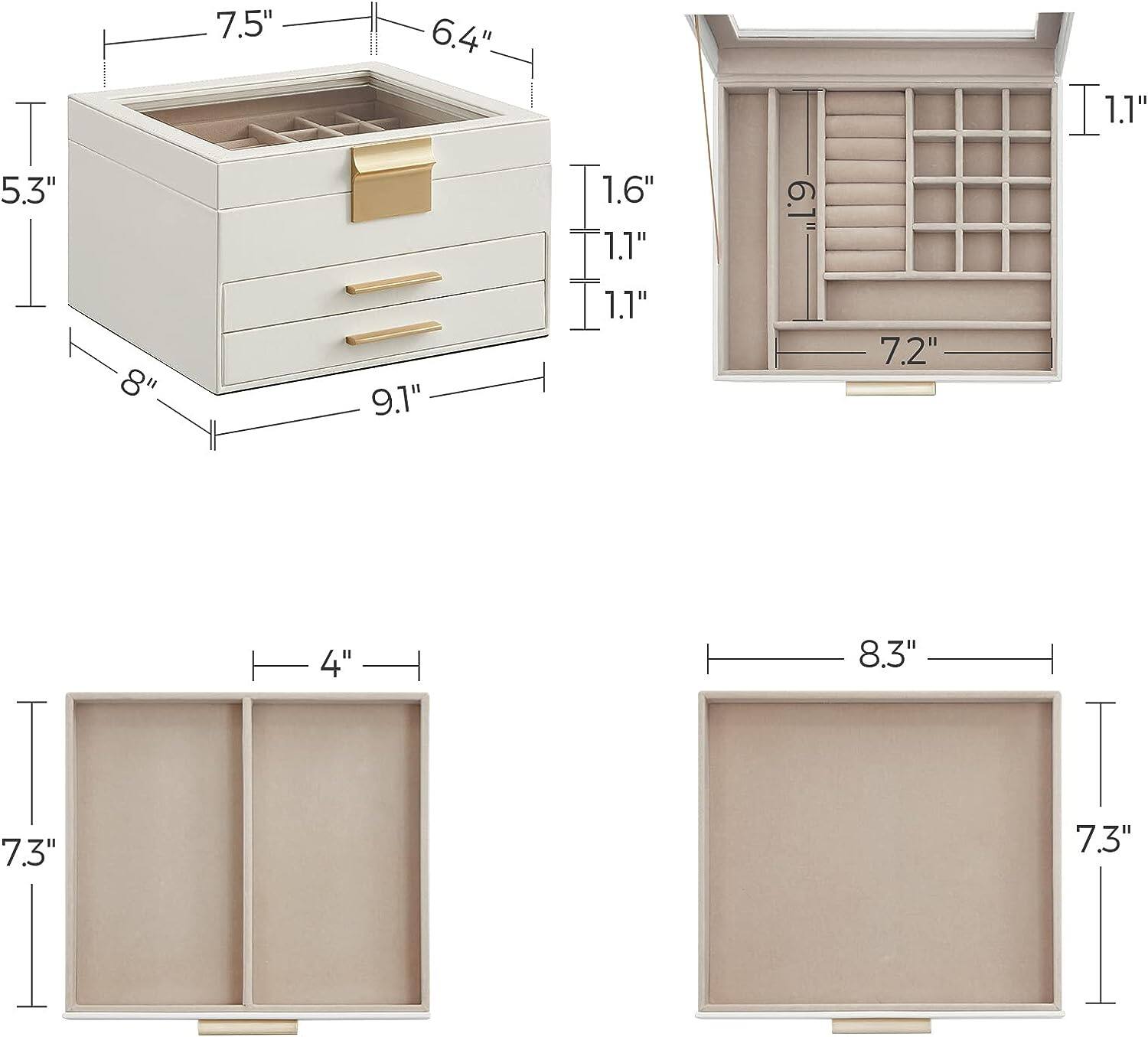 Sure, here is the corrected and grouped text from the image:

- **Main Cabinet:**
  - Width: 9.1"
  - Depth: 8"
  - Height: 5.3"
  - Top Shelf Width: 7.5"
  - Top Shelf Depth: 6.4"

- **Top Shelf:**
  - Height: 1.6"
  - Shelf Depth: 1.1"
  - Shelf Depth: 1.1"
  - Shelf Depth: 1.1"
  - Shelf Depth: 1.1"
  - Shelf Depth: 1.1"
  - Shelf Depth: 1.1"
  - Shelf Depth: 1.1"
  - Shelf Depth: 1.1"
  - Shelf Depth: 1.1"
  - Shelf Depth: 1.1"
  - Shelf Depth: 1.1"
  - Shelf Depth: 1.1"
  - Shelf Depth: 1.1"
  - Shelf Depth: 1.1"
  - Shelf Depth: 1.1"
  - Shelf Depth: 1.1"
  - Shelf Depth: 1.1"
  - Shelf Depth: