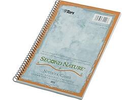 TOPS - Second Nature 1-Subject Notebooks, 6" x 9.5", College Ruled, 80 Sheets - Blue