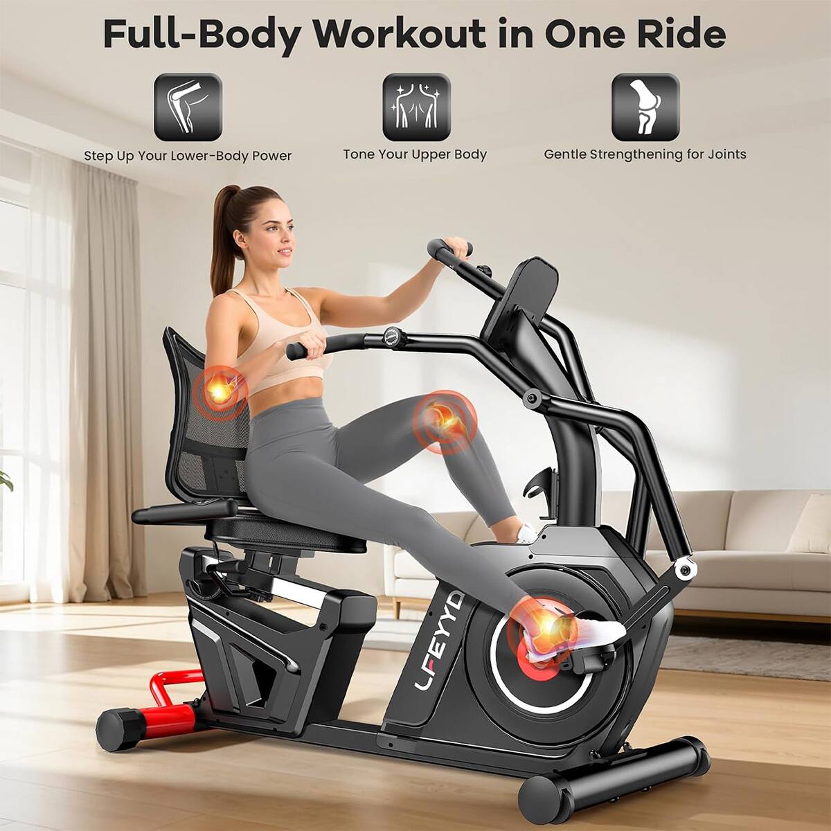 Full-Body Workout in One Ride  
Step Up Your Lower-Body Power  
Tone Your Upper Body  
Gentle Strengthening for Joints