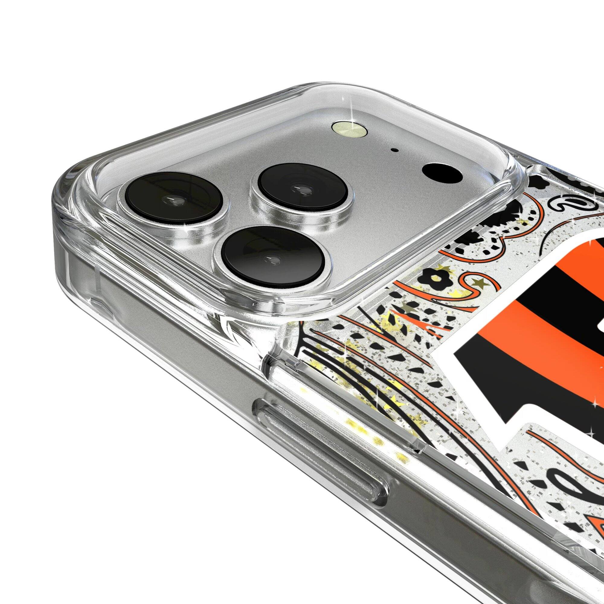 Alt View 2. Keyscaper - Cincinnati Bengals iPhone Paisley Design Glitter Case - 16 - Multicolor.