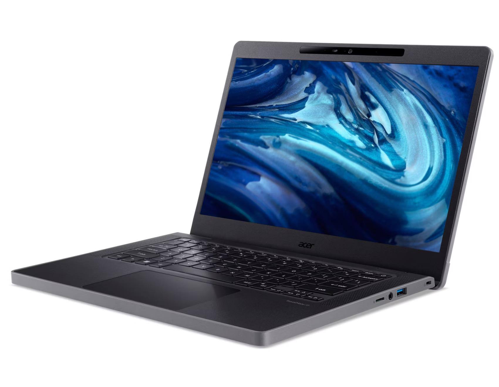 Back. Acer - TravelMate 14" B5 14 Intel N200 8GB RAM 128GB SSD Full HD IPS WiFi 6E Windows 11 Pro TMB514-31-G2-33RK-US.