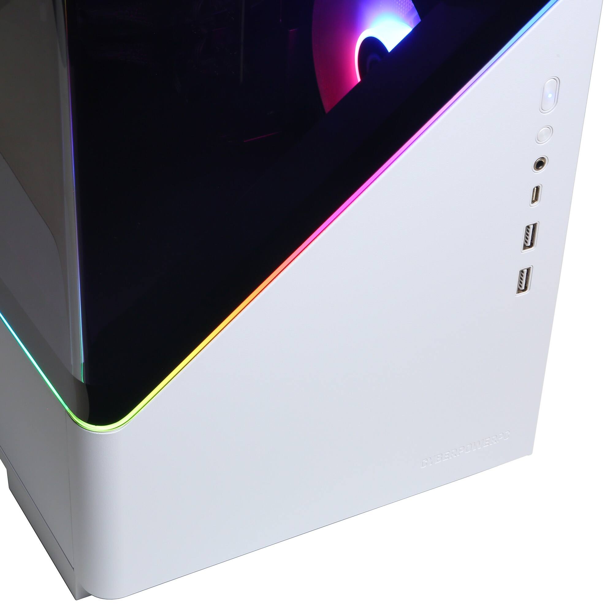 Alt View 2. CyberPowerPC - Gaming Desktop - Intel Core Ultra 7 265F 2025 - NVIDIA GeForce RTX 5050 8GB - 16GB DDR5 Memory - 2TB SSD Storage - White.