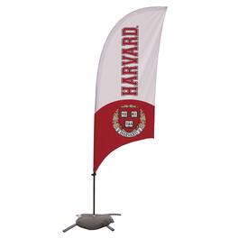 Victory Corps - Harvard Crimson 7.5' Crest Razor Feather Flag with Base - White