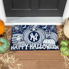 Evergreen Enterprises - New York Yankees 28" x 16" Happy Halloween Turf Door Mat - Multicolor
