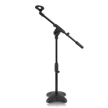 Front. PYLE - Pyle Universal Compact Microphone Stand - Mic - black.