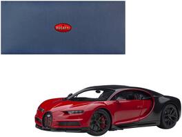 2019 Bugatti Chiron Sport Italian 1/18 Model Car by Autoart - Red And Carbon Black